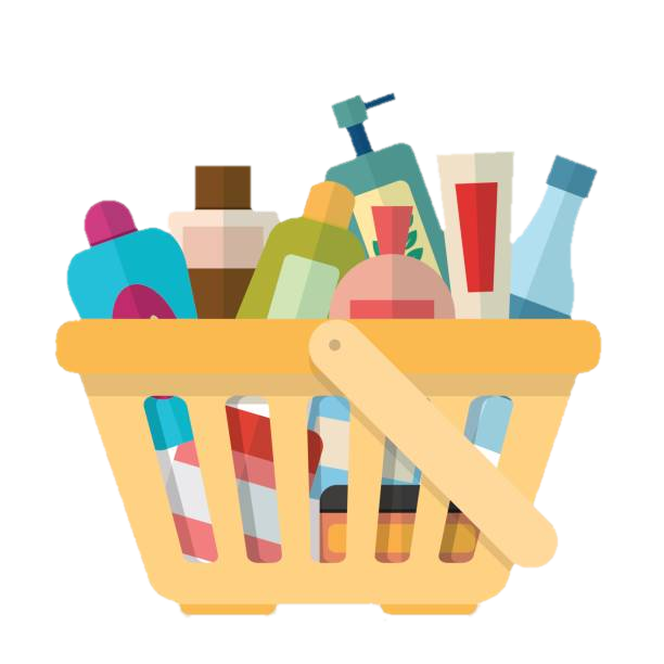 Panier de produits d'hygiène